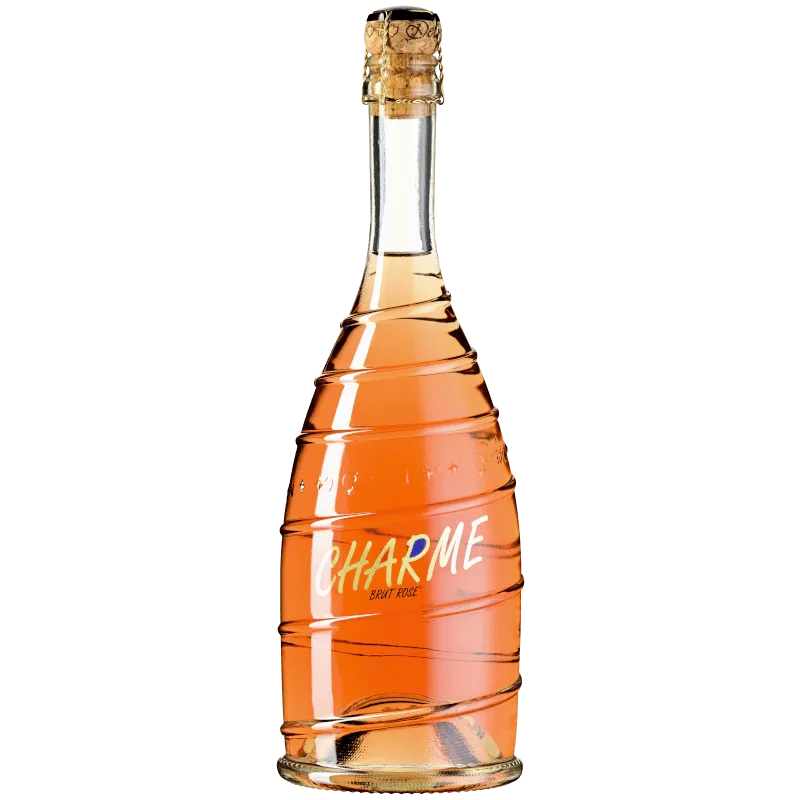 Etikett von Charme Rosé Spumante Brut Merlot Ticino DOC